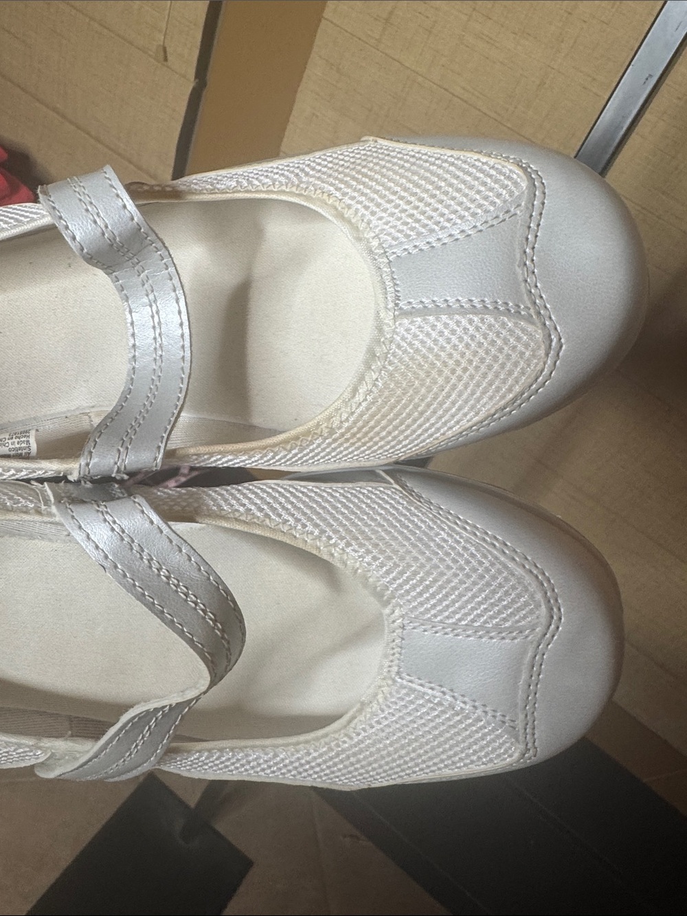 Danskin Now Molly White Mary Jane Walking Sneakers Mesh Hook & Loop Size 10 - Picture 5 of 10